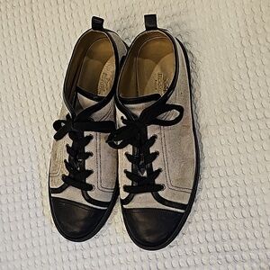 Hermes Canvas Leather Sneakers Size EU 42.5 US 9.5